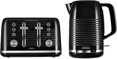 Rise And Shine Kettle And Toaster Set | 4 Slice Toaster And Kettle Set 1.7L Ket • $157.24