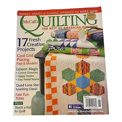 McCalls Quilting Magazine July August 2014 17 Projects Curved Chevrons Hexies • $10.98