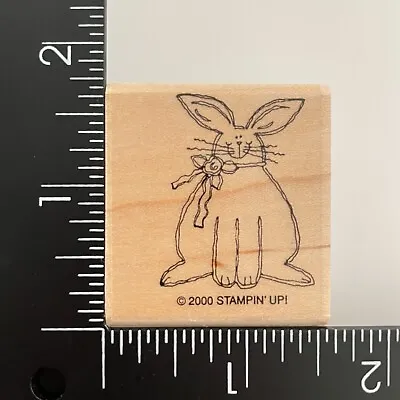 Stampin Up Easter Bunny Rabbit With Bow 2000 Wood Mounted Rubber Stamp • $3.19