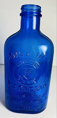 Vintage Cobalt Blue Milk Of Magnesia Bottle Antique Bottles Jars Advertising USA • $12.99