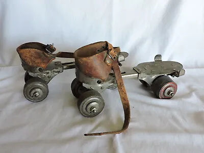 Tell Gloria Vintage German Roller Skates With Leather Backs And Straps • $9