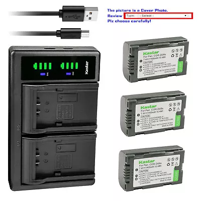 Kastar Battery LTD2 USB Charger For Panasonic CGR-D08 NV-MX7DEN NV-MX300 NV-GS3 • $17.99