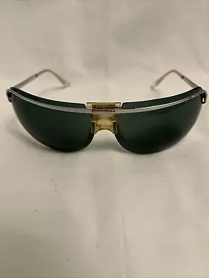 Vintage Brev Baruffaldi Silver Oval Metal Sunglasses Italy • $40