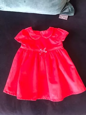 Baby Girl Clothes 0-3 Months Fleece Short Sleeved Red Dress • £3.50