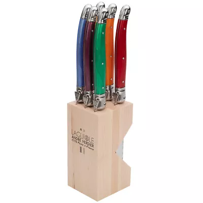 NEW Laguiole Debutante Steak Knife Assorted Block Set 6pc • $42