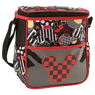 Diaper Bag Lunch Tote Small Disney Mickey Black Red Checker Head NWT • $14.95