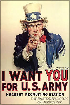 Poster Many Sizes; Uncle Sam I Want You For Us Army • $160.11