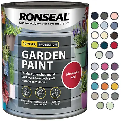 Ronseal Outdoor Exterior Garden Paint Wood Brick Metal Stone All Colours 750ML • £5.10