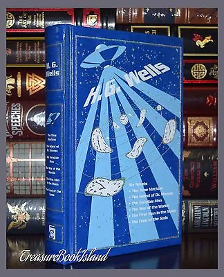 Novels By H.G. Wells Moon War Time Machine Moreau Invisible New Leather Bound  • $29.88