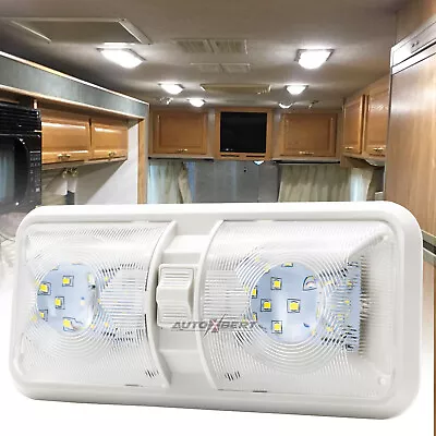 RV Interior LED Ceiling Light Boat Camper Caravan Trailer Double Dome  12V Light • $18.33