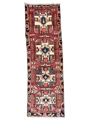 Vintage Kazak Runner Hand Made Hallway Old Caucasian Rug Carpet 9'10  X 3'3  • £325