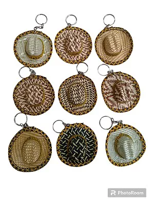 Set Of 12 Mexican Mini Hat Keychain  Handmade  Assorted  2.5   Cowboy • $35