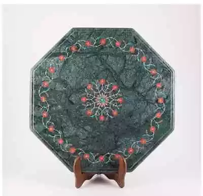 18'' Antique Green Marble Table Top Inlay Pietra Dura Coffee Center Mosaic L2 • $489