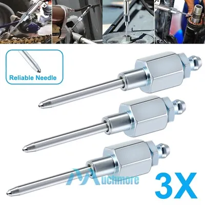 3Pcs Silver Grease Gun Needle Tip Of The Mouth Removable Needle Nose Head Nozzle • $15.99