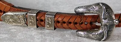 Vintage Chet Vogt Signature 3D Longhorn 14k Sterling Ranger 4Pc Belt Buckle • $479.99