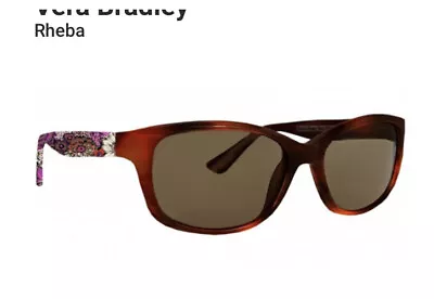 VERA BRADLEY Rheba Sunglasses Tortoise Shell Rims Rosewood Side POLARIZED! 🕶️ • $16