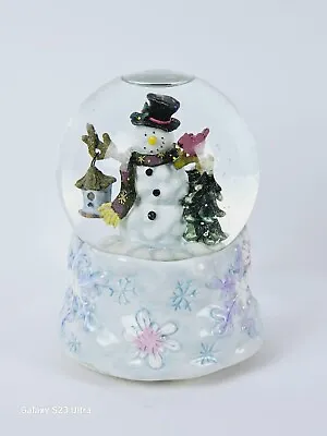 Twinkle SnowMan Ceramic And Glass Musical Snow Globe VGC • £19.99