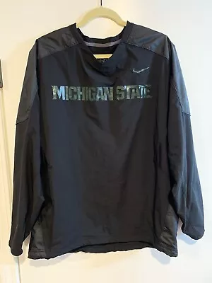 Nike Dri-Fit Large Michigan State Spartans Pullover Team Issue Long Sleeve Black • $29.99