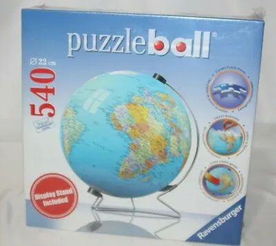 Ravensburger 3D Puzzle Ball World Globe 540 Pieces Display Stand Included NEW • $49.99