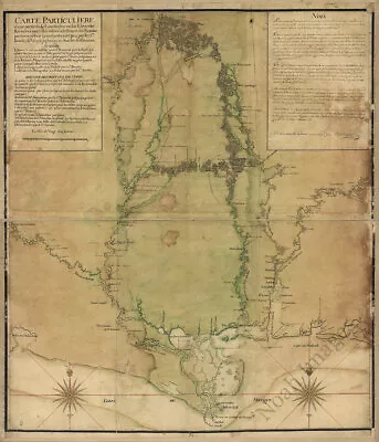 Map Of The Mississippi River Valley C1743 16x18 • $9.95