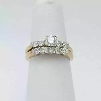 2Ct Round Cut Moissanite Bridal Engagement Ring 14K Yellow Gold Plated Silver • $120
