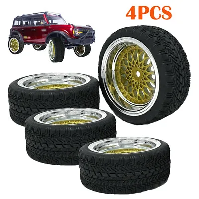 For 1:10 Scale Models With Soft Rubber DRY Tyres New 4PCS RC Car Wheels Upgrade • £12.65