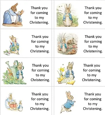 £2.99 • Buy 40x Personalised Peter Rabbit CHRISTENING/labels/stickers/favour/cake/sweet/bags