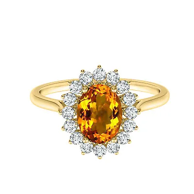 $61.10 • Buy Carillon 925 Silver Gold Finish Madeira Citrine Solitaire Wedding Ring