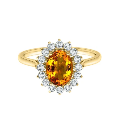 $61.10 • Buy Carillon 925 Silver Gold Finish Madeira Citrine Solitaire Wedding Ring