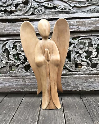 Carved Wood Abstract Angel Decor- 30 Cm • $48