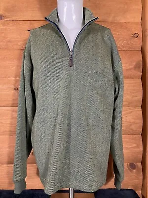 Orvis Green 1/4 Zip Up With Elbow Patches Men's Size XL • $27