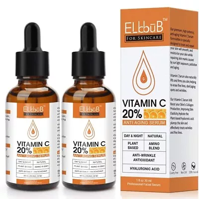 2X Premium 20% Vitamin C Serum For Face With Hyaluronic Acid Retinol Amino Acids • $14.45