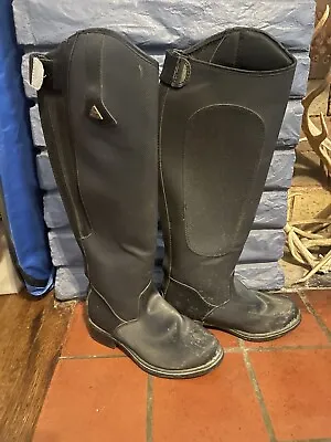 Mountain Horse Winter THERMOLITE  Tall English Black Boots Size 6 Metal Shank • $45