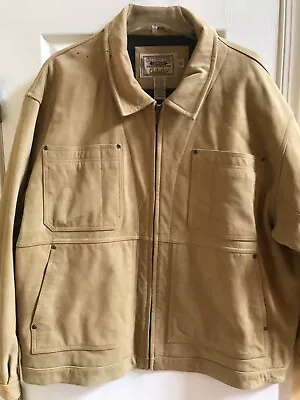 CABELA'S OUTFITTER SERIES SUEDE LEATHER JACKET Barn Coat ~Size 2XL ~Chest Is 58  • $75