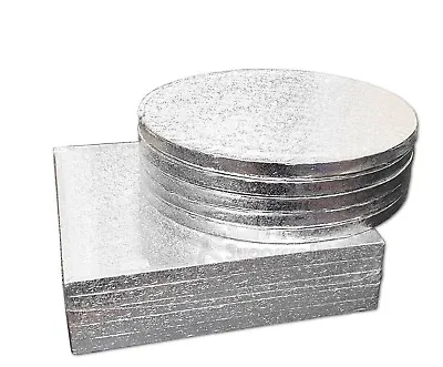 Bulk 5 Pack Of Culpitt Cake Boards Silver Round Square Drum Board 12mm Thick  • £10.46