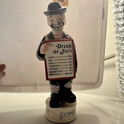 Vintage Ceramic Music Box  Drink At Joe's  Liquor Decanter Bottle  How Dry I Am  • $65