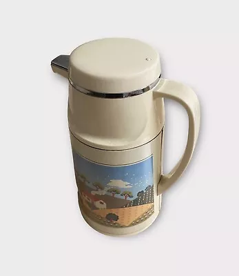 Vintage Country Cottage Insulated Coffee Thermos Pitcher Carafe • $18.99