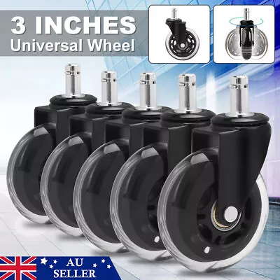 $21.45 • Buy 5PCS Rollerblade Office Chair Caster Wheel 3  Swivel Ring Grip Floor Protector
