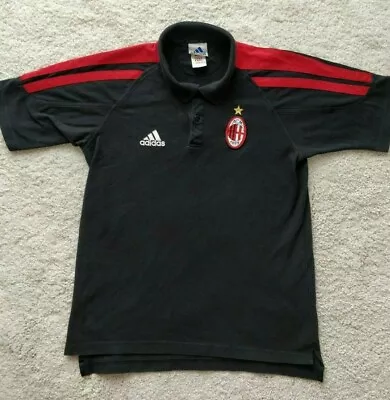 Adidas AC Milan ACM 2001-2002 Jersey Shirt Polo Soccer Mens Football Black • $40