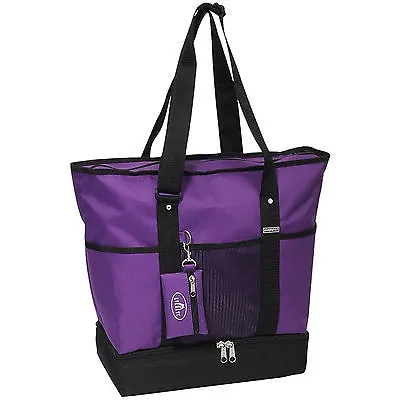 Everest Luggage Deluxe Shopping Tote - Dark Purple/Black • $24.99