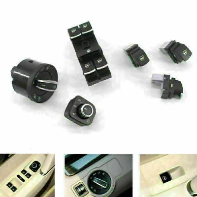 6PC Window Headlight Mirror Switch Set For VW Passat B6 CC Golf Jetta Car B00B • $38.97