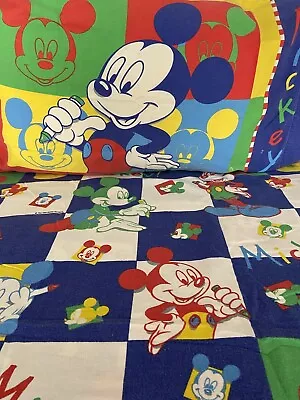 Disney Mickey Mouse Flannel Twin Sheet Set • $20