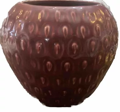 Vintage McCoy Pottery Dark Red Frosted Strawberry Cookie Jar - No Lid • $35