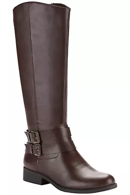 Style & Co. Women's Maliaa Wide Calf Buckled Riding Boots Brown • $24.99