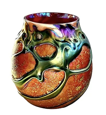 Charles Lotton Vase ~ Lotton Art Glass ~ 1980s • $1950