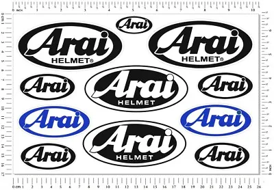 Arai Helmet Sponsor Logo Stickers Motorcycle 10 Laminated Decals Moto Bike  • £7.99