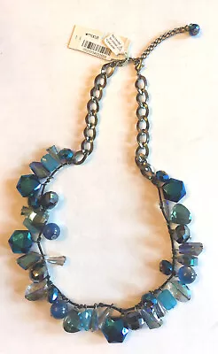 New With Tags Macy's Blue Beaded Necklace - Adjustable Length • $17.69