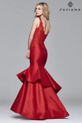 $378 New FAVIANA 7970 Long Taffeta Red PROM Formal Pageant DRESS GOWN Sz 2-8 • $149.99