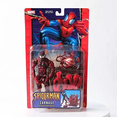 2004 ToyBiz Marvel Spider-Man Carnage Figure W/Spider-Trapping Action • $34.99