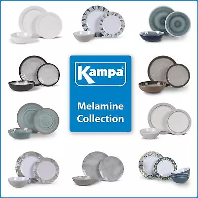 £34.99 • Buy Kampa Melamine Caravan Camping Garden Picnic Dinner Set Non Slip 12 Pieces